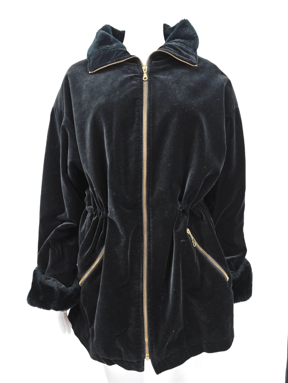 Vintage Julia Klein Women's Velvet Coat Black Small